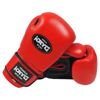 KAYO® Technical Red & Black Cowhide Leather Heavy Bag Boxing Gloves