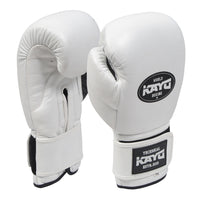 KAYO® Technical White & Black Cowhide Leather Heavy Bag Boxing Gloves