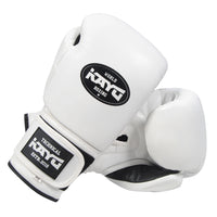 KAYO® Technical White & Black Cowhide Leather Heavy Bag Boxing Gloves