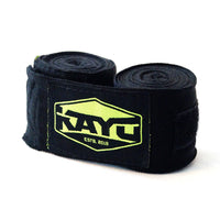 KAYO® Stretch Hand Wraps with Hook & Loop closure - Black